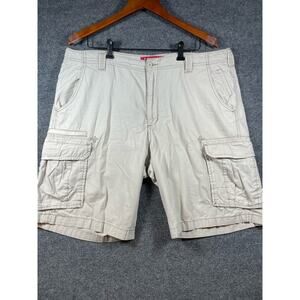Lee Dungarees Cargo Shorts Men's 38 Beige Flat Front Utility Outdoor Camp